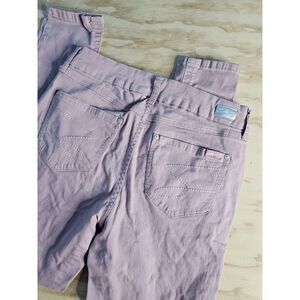 Seven7 Womens Jeans Size 8 Low Rise Skinny Mauve Embroidered Pockets Denim READ!